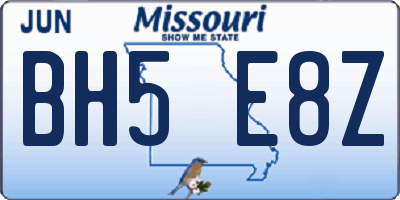 MO license plate BH5E8Z