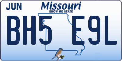 MO license plate BH5E9L