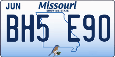 MO license plate BH5E9O