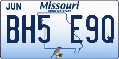 MO license plate BH5E9Q