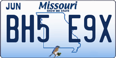 MO license plate BH5E9X