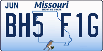 MO license plate BH5F1G
