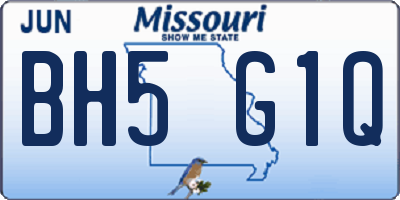 MO license plate BH5G1Q