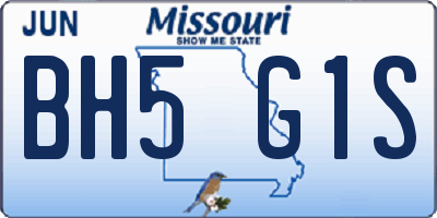 MO license plate BH5G1S
