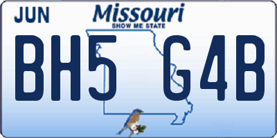 MO license plate BH5G4B