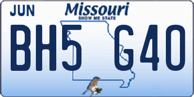 MO license plate BH5G4O