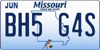 MO license plate BH5G4S
