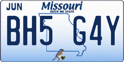MO license plate BH5G4Y