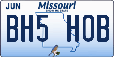 MO license plate BH5H0B