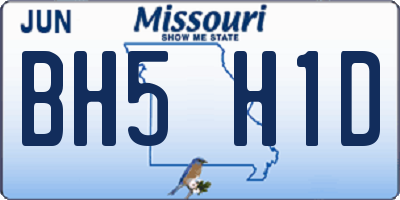 MO license plate BH5H1D
