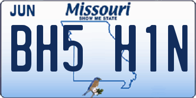 MO license plate BH5H1N