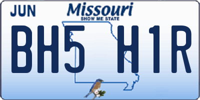 MO license plate BH5H1R