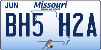 MO license plate BH5H2A