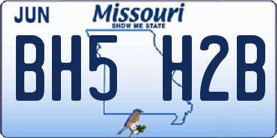 MO license plate BH5H2B
