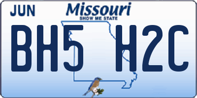 MO license plate BH5H2C