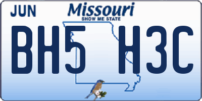 MO license plate BH5H3C