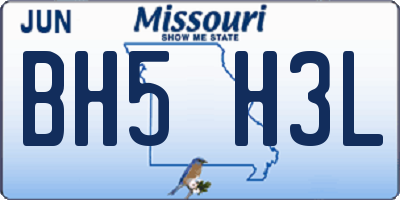 MO license plate BH5H3L