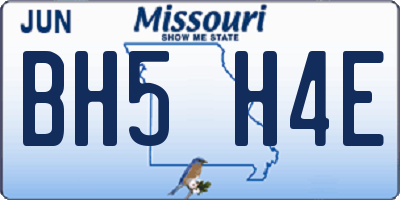 MO license plate BH5H4E