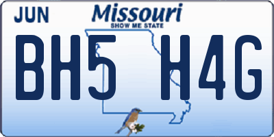 MO license plate BH5H4G