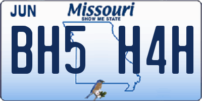 MO license plate BH5H4H