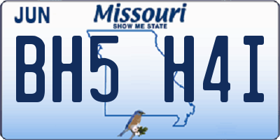 MO license plate BH5H4I