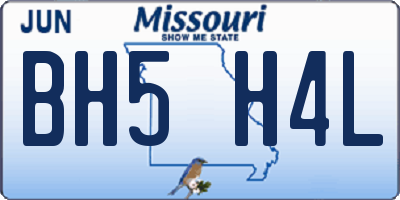 MO license plate BH5H4L
