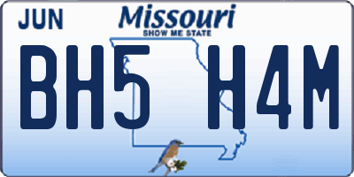 MO license plate BH5H4M