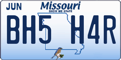 MO license plate BH5H4R