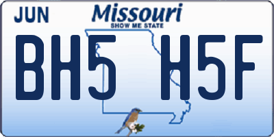 MO license plate BH5H5F