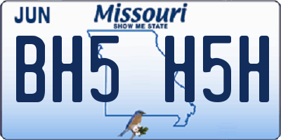 MO license plate BH5H5H