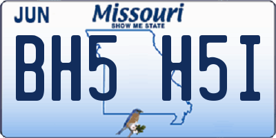 MO license plate BH5H5I