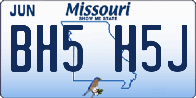 MO license plate BH5H5J