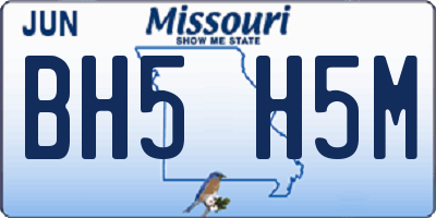 MO license plate BH5H5M
