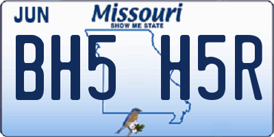 MO license plate BH5H5R