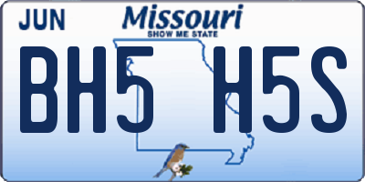 MO license plate BH5H5S