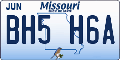 MO license plate BH5H6A