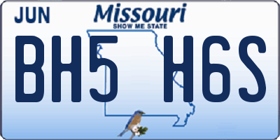 MO license plate BH5H6S