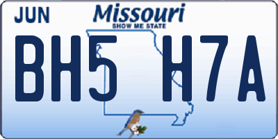 MO license plate BH5H7A