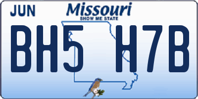 MO license plate BH5H7B
