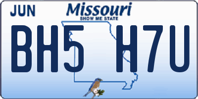 MO license plate BH5H7U