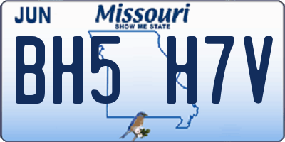 MO license plate BH5H7V
