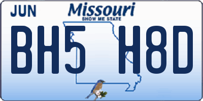 MO license plate BH5H8D