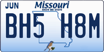 MO license plate BH5H8M