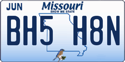 MO license plate BH5H8N