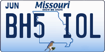 MO license plate BH5I0L
