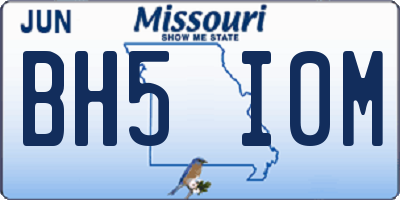 MO license plate BH5I0M