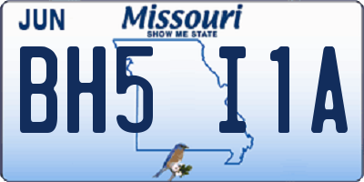 MO license plate BH5I1A