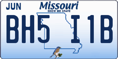 MO license plate BH5I1B