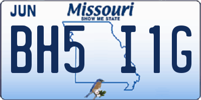 MO license plate BH5I1G