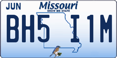 MO license plate BH5I1M